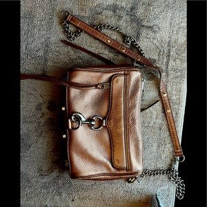 Rebecca Minkoff Mini M.A.C. in Rose Gold. Silver Hardware.